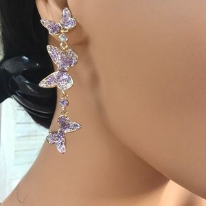 COPY - Betsy Johnson Sparkly Butterfly Earrings